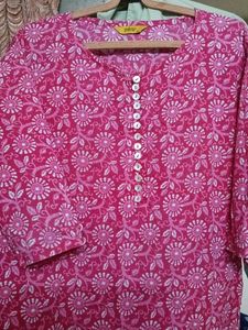 Pink Floral Print Kurta