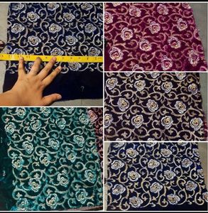 Set If 4 Velvet Embroidary Cutouts For Home Decor