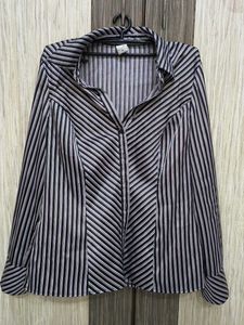 Chic Striped Button-Down Shirt