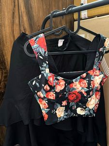Skirt Crop Top Combo Set