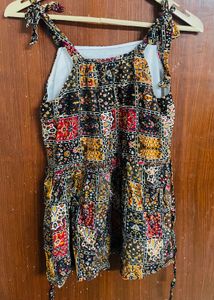 Patchwork Print Short Kurti For Women