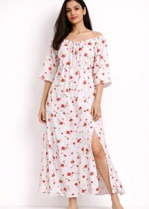 cottagecore Floral Print Midi Dress