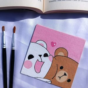 Bear Couple Painting On Canvas