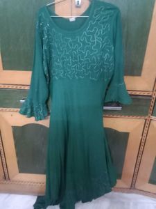 Emerald Green Embellished Gown/ dress /long kurti