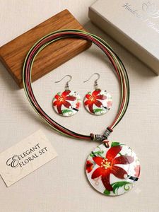 Elegant Floral Pendant & Earring Set