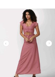 Pink Printed Cutout Maxi Dress forever21