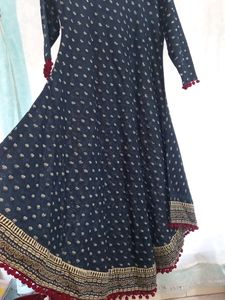 Dark Blue Gotta Work On The Kurta Gher
