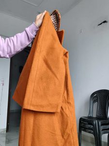 Orange Wool Blend Overcoat