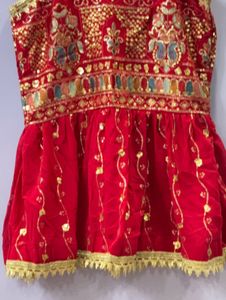 Stunning Red Embellished Kurta Set