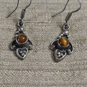 92.5 Tiger Eye Dangle Earrings