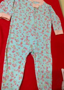 Cute Floral Baby Sleepsuit