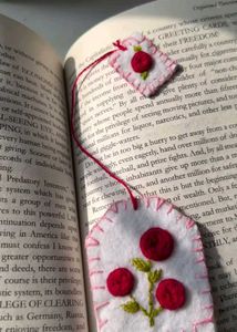 Tea Bag Embroidered Bookmark