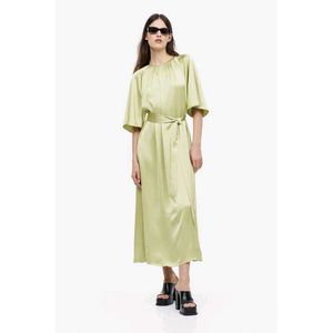 H&amp;M sage green Elegant Satin Maxi Dress