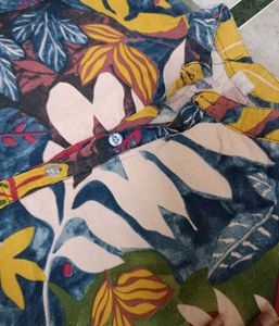 Tropical Print Crop Top
