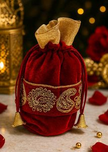 Red Velvet Potli Bag