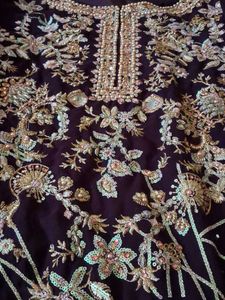 Elegant Purple Embroidered Suit