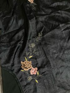 Elegant Embroidered Black Kurta