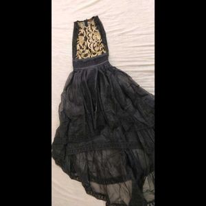 Elegant Black &amp; Gold Lace gown