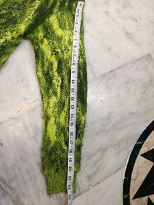 Zara Green &amp; Yellow Abstract Print Cardigan