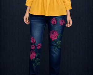 Floral Embellished Denim Jeans