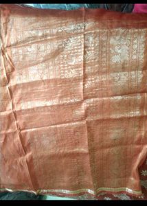 orange colour silk saree