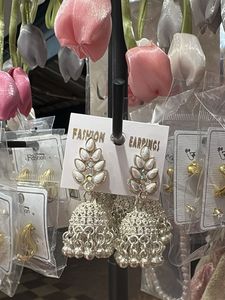 Elegant Jhumka Earrings with Pearl Accents