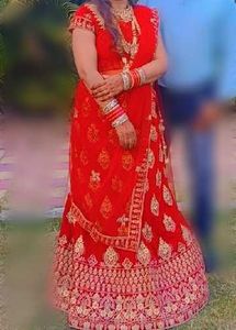 Elegant Red Embroidered Lehenga Choli