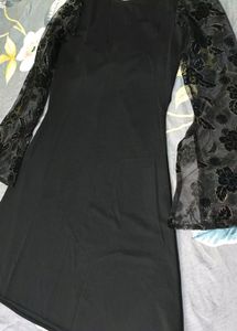 Athena Women Black Embellished Sheer Dress
