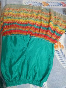 Teal Green Embroidered Sharara Suit