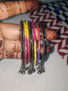 Assorted Beaded Bangles with Charms