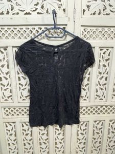 🌸 Imported Sheer Lace Patterned Top I