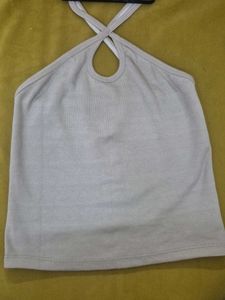 Light Grey Halter Neck Top