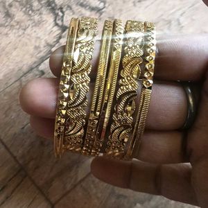 Exquisite Set of Gold-Plated Bangles