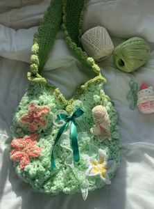 Lavender Crochet Seashell Bag
