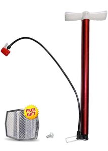 Red Bicycle Floor Pump with Free Reflector