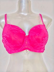 Vibrant Pink Lace Bra 36 B
