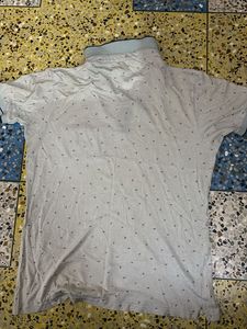 Men's Grey Printed Polo T-Shirt