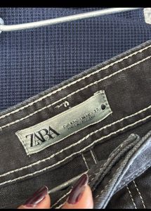 ZARA Black Wide Leg Jeans