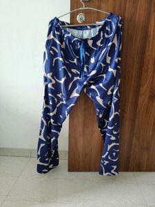 Stylish Blue &amp; White Printed Pajama Top