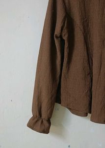 Elegant Brown Textured Blouse