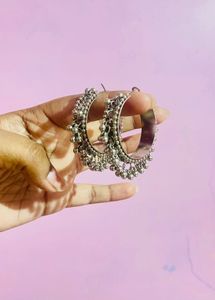 Boho Chic Oxidized Silver Anklet