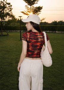 Sheer Burnout Print Top