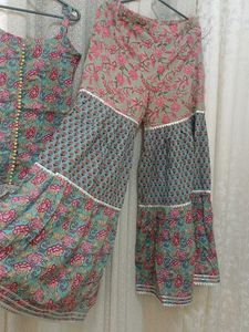 Printed Kurta and sharara