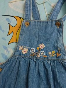 Cute Denim Overalls with Embroidery
