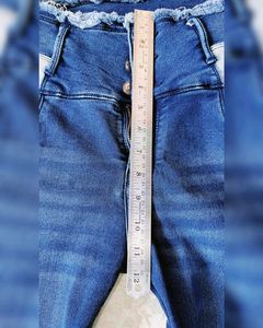 High Rise Blue Denim Skinny Jeans