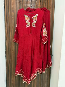 elegant deep red boutique dress