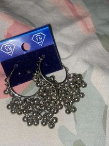 Chunky Silver Hoop Earrings