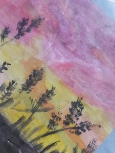Sunset Watercolor Painting