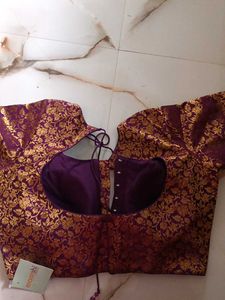Elegant Purple Brocade Blouse