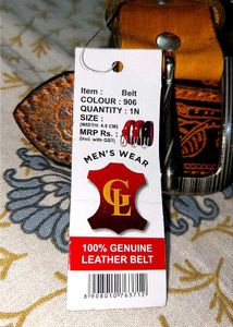 Vintage Hand Tooling Men's Leather Belt